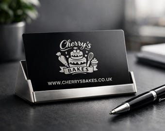 Custom Black Metal Business Card | Laser Engraved Aluminium | Personalised Networking Design
