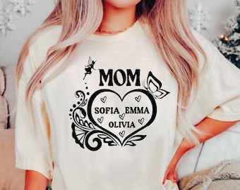Custom Mom Tshirt, Personalized Mama Gift Tshirt, Children Name Mom Shirt, Mother's Day Gift Shirt, Best Mom Gift Shirt, Everyday Mom Shirt