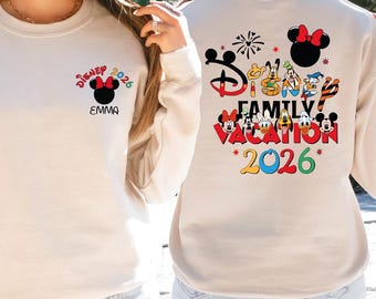 Custom Disney Family Sweatshirt,  Disney 2026 Family Vacation Sweatshirt, Mickey Castle 2026 Sweater, Custom Mickey Trip Gift Sweater