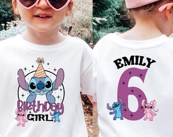 Custom Stitch Birthday Shirt, Custom Birthday Kids Gift Tshirt, Stitch Lover Gift Shirt, Stitch Kids Gift Shirt, Stitch Family Gift Shirt