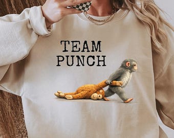 Punch Monkey Sweatshirt, Team Punch Sweatshirt, Punch Lover Gift Sweater, Viral Monkey Meme Sweater, Trending Monkey Sweater, Monkey Sweater