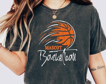 Custom Mascot Basketball Shirt, School Mascot Basketball Shirt, Basketball Lover Gift Shirt, Basketball Mom Game Day Shirt, Game Day Shirt