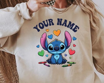 Custom Stitch Sweatshirt, Custom Stitch Birthday Sweatshirt, Stitch Girl Sweater, Stitch Family Trip Sweater, Stitch Lover Gift Hoodie