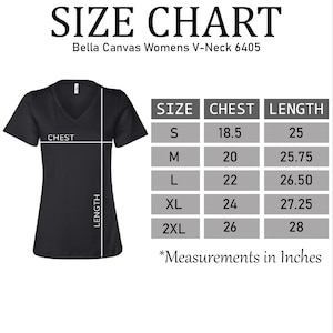 the size chart for a women's v - neck t - shirt