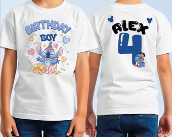 Custom Stitch Birthday Boy Shirt, Birthday Boy Stitch Shirt, Kids Birthday Gift Shirt, Custom Stitch Age Birthday Shirt,BP