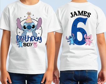 Custom Stitch Birthday Tshirt, Custom Birthday Kids Gift Tshirt, Stitch Lover Gift Shirt, Stitch Kids Gift Shirt, Stitch Family Gift Shirt