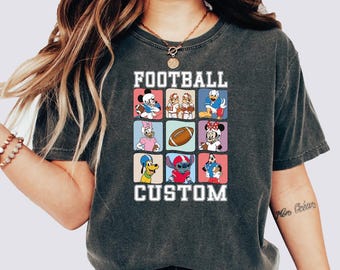 Custom Disney Football Shirt, Mickey Football Shirt, Disney Football Game Day Shirt, Personalized Football Lover Gift Tee, Sports Disney Tee