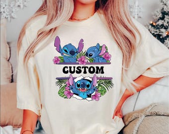 Custom Stitch Shirt, Stitch Lover Gift Shirt, Disney Stitch Shirt, Disney Lover Shirt, Custom Name Stitch Shirt, Stitch Birthday Gift Shirt