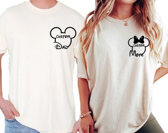 Custom Disney Mom Dad Shirt, Custom Mickey Family Shirt, Disney Family Shirt, Disney Couple Shirt, Disney Lover Gift Shirt