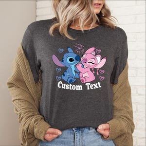 Custom Stitch And Angel Tshirt, Stitch Angel Couple Custom Shirt, Angel And Stitch Love Custom Tee, Stitch And Angel Gift Tee, Stitch Shirt image 4