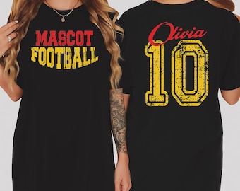 Custom Mascot Football Shirt, Football Lover Gift Shirt, Football Game Day Shirt, Personalized Football Gift Lover Shirt, Football Team Tee
