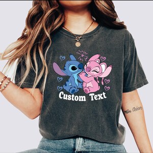Custom Stitch And Angel Tshirt, Stitch Angel Couple Custom Shirt, Angel And Stitch Love Custom Tee, Stitch And Angel Gift Tee, Stitch Shirt image 3