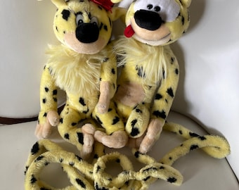 Marsipulami fabric couple, large, Ajena vintage 1997 stuffed animals