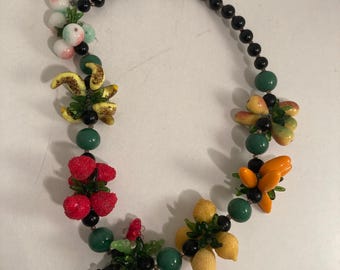 Glass fruits vintage necklace Christmas gift