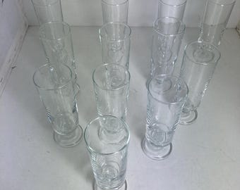 12 vintage champagne glasses
