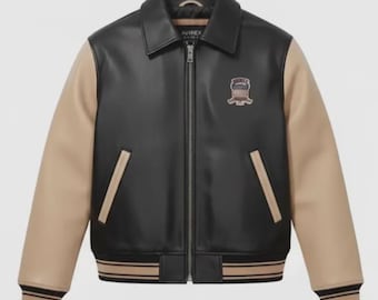 Avirex Men Block Bomber Varsity Jacke American Flug USA Style Fashion Biker Jacke Echtes Rindsleder Streetwear Weihnachtsgeschenk