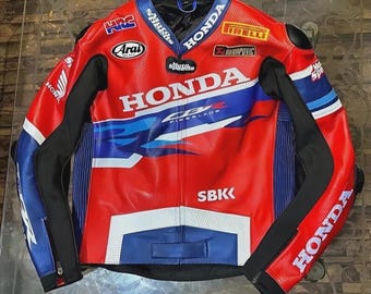 HONON Racing Motorrad-Lederjacke Neue HONDA HRC Motorrad-Bikerjacke