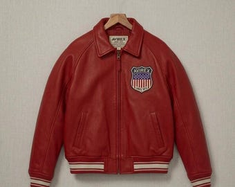 Avirex Style Bomberjacke, Vintage Fluglederjacke, Aviator Pilot Mantel, Biker Motorradjacke für Herren Damen