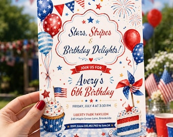 We The People Like To Party Invitation, 4th of July Party Invite, Patriotic Summer Party, Pool Party Template | Red, White & Blue Editable