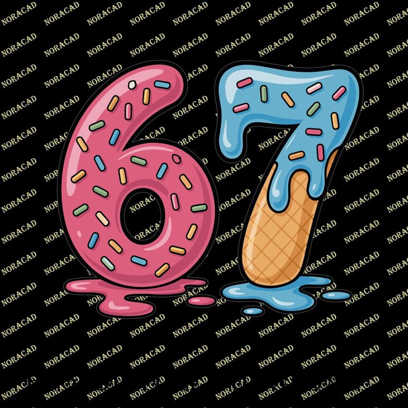Ice Cream Drip '67' Meme PNG, Funny Number Design (digital Download) - Etsy