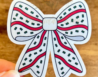 Pegatina de lazo para pastelitos navideños / Coqueta navideña