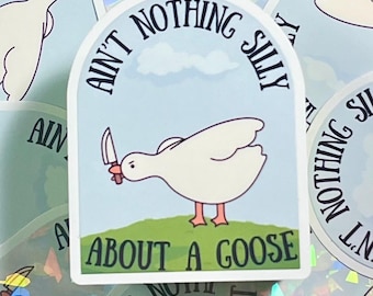 Pegatina divertida con meme de ganso / Resistente al agua, Adhesivo para portátil