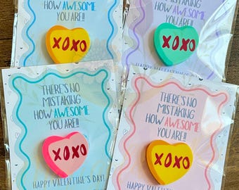 Borrador de San Valentín para el aula / Tarjetas de San Valentín sin dulces para niños / San Valentín escolar apto para personas alérgicas / Regalos para el aula