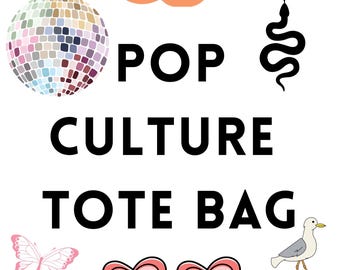 Bolsa de tela de cultura pop / Organización de pasatiempos / Bolsa de supermercado reutilizable /