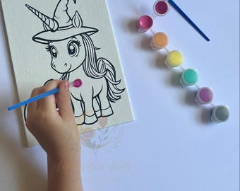 Kit de pintura de Halloween personalizable / Relleno de cesta de Halloween / Kit de manualidades para niños / Actividad de fiesta personalizada