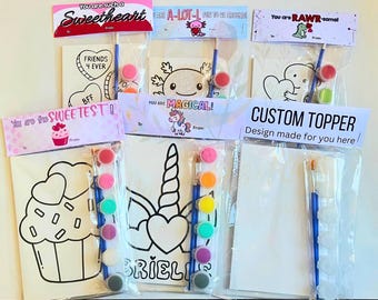 Kit de pintura para San Valentín para niños / Manualidad personalizada para San Valentín / San Valentín para el aula sin dulces / Kit de arte DIY