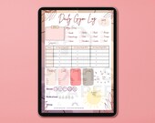 Daily Gym Log Printable | Fitness Planner | Workout Journal, Food & Mood Tracker, Hydration And Sleep Log, Digital Download