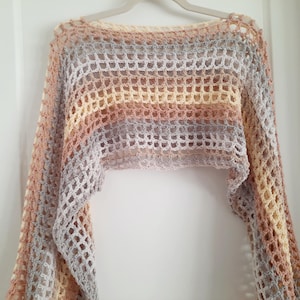 Crochet mesh shrug, handmade bolero