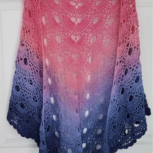 Crochet Lace Triangle Shawl, Crochet Lace Wrap