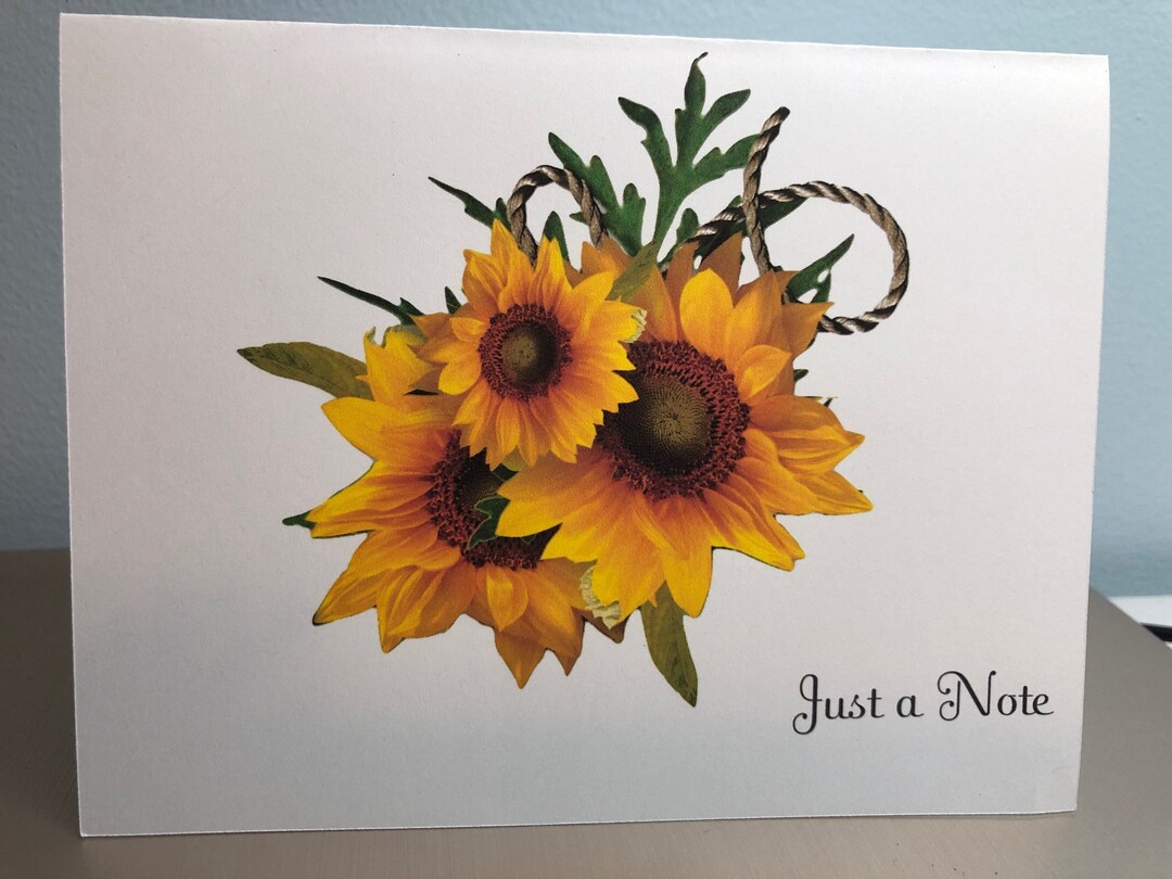 Sunflower Note Cards Handmade Bundle of 10 Etsy