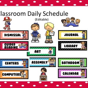Classroom Daily Schedule (Editable) Teaching Materials