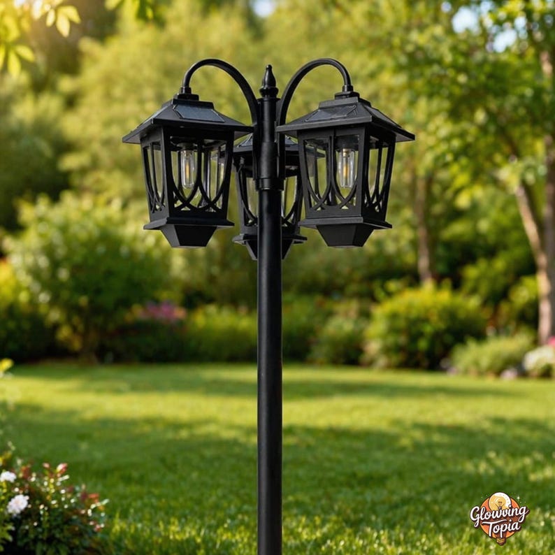 3 Head Solar Pole Lamp| Outdoor Waterproof Solar Street Light| Solar ...