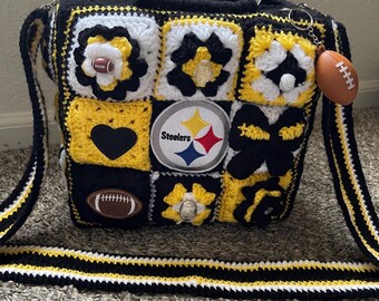 Pittsburgh Steelers themed Handbag. Fully Lined.