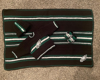 Crocheted Eagles Themed Infant Set