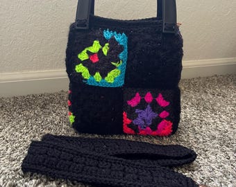 Crocheted Handbag with Removable Crossbody Strap