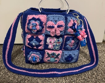 Stitch Themed Handbag with removable crossbody strap