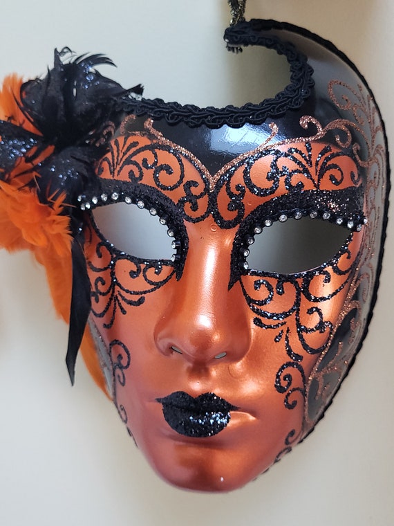 Face Mask Orange and Black Original made in Italy… - image 1