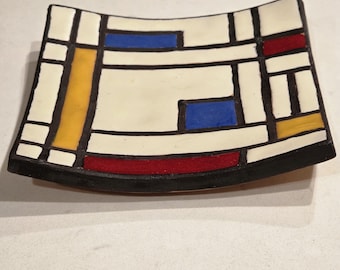 MODERN Art Pottery Tile Signed SOL