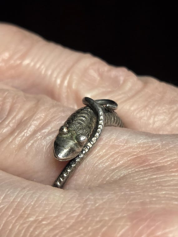 Sterling Silver Coil Snake Ring Size 6