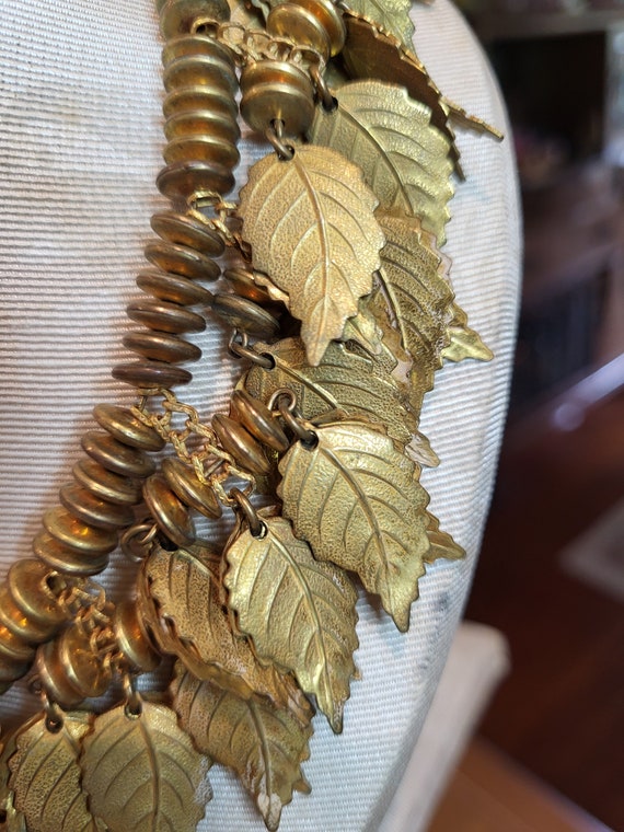 Miraim Haskell Golden Leaf Choker Signed - image 5