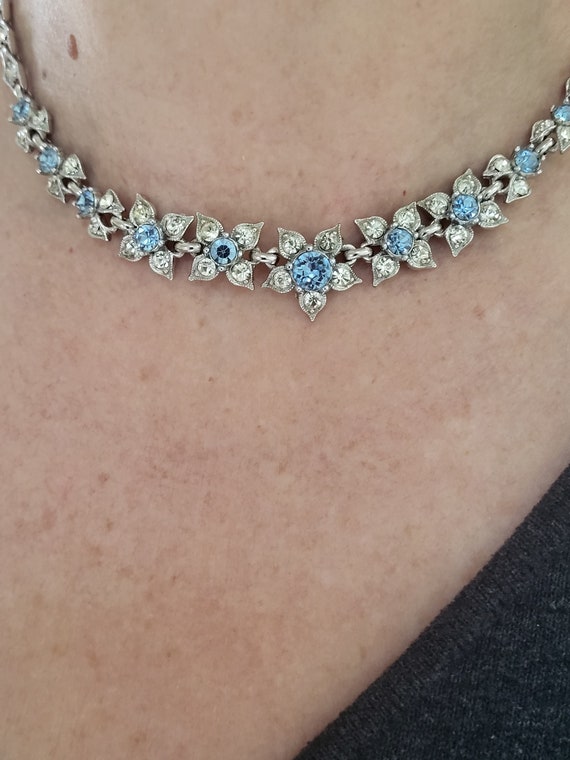 1950s floral rhinestone choker - Gem