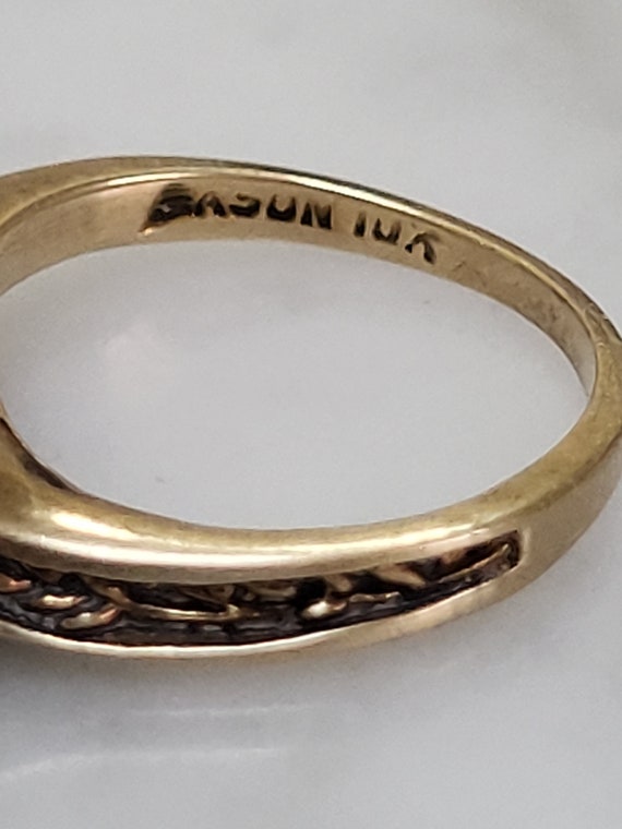 Vintage 10k gold Pearl Ring Signed Dason - image 7
