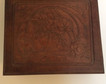 Vintage Wooden Carved Jewelry Box