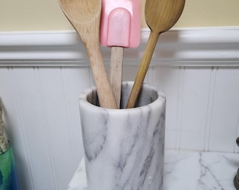 Solid Marble Untensil Holder/Marble Vase