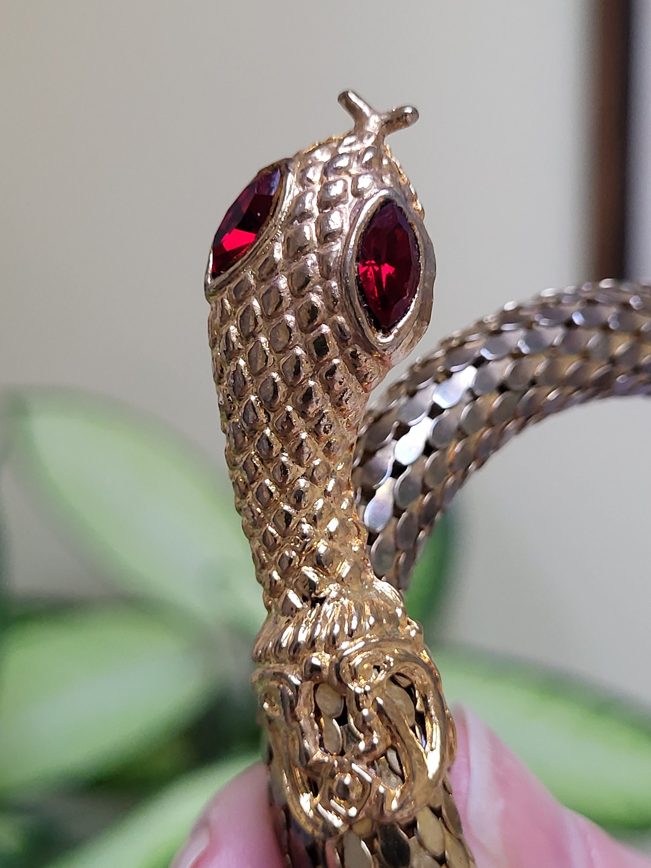 【楽天ランキング1位】 Snake Coil Mesh Gold 70s Vintage Bangle Etsy - Bracelet アクセサリー