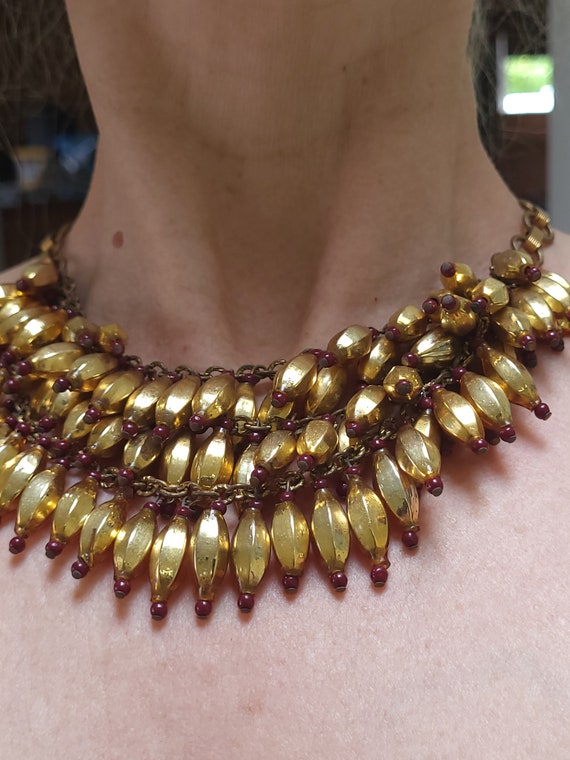 Rare Miriam Haskell Mercury Glass Beaded Necklace… - image 1